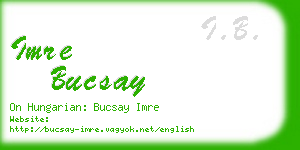 imre bucsay business card